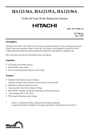 Datasheet HA12135A manufacturer Hitachi